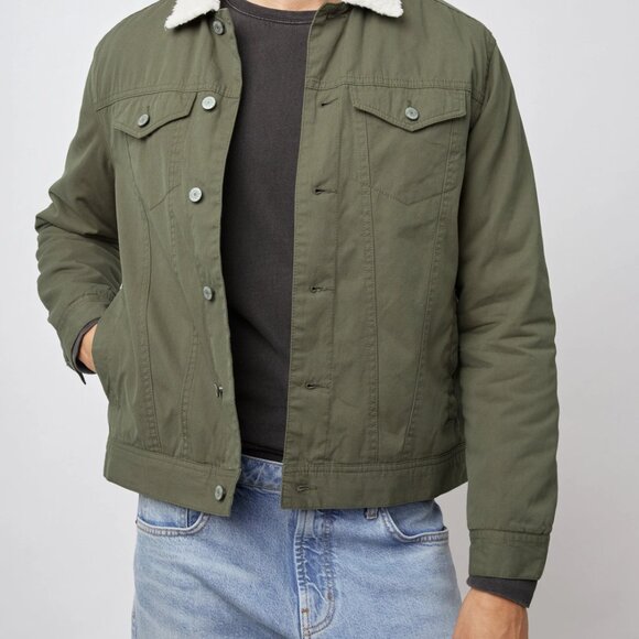 Rails Men’s McKinley Olive Jacket Sherpa Lined Size M - Picture 3 of 6